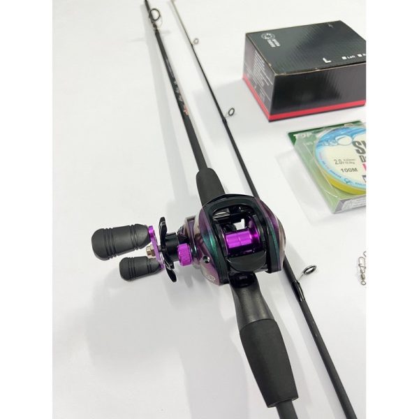 Combo bộ Cần Câu lure Máy Ngang Spin Rice máy ngang